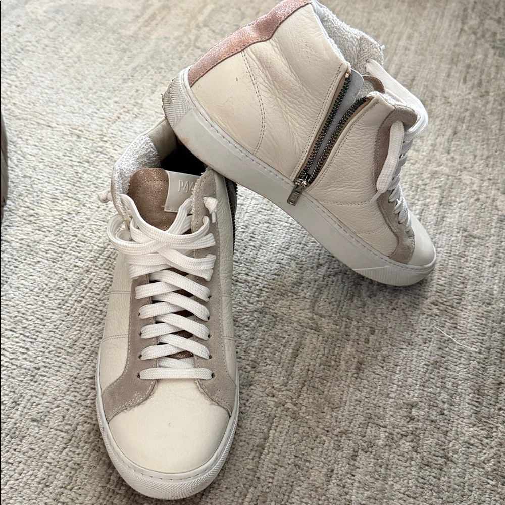 P448 High Top Sneakers rose gold stripe size 39